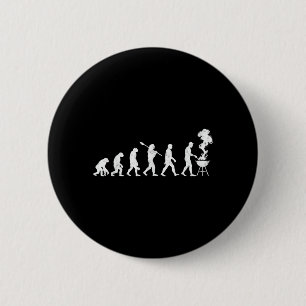Funny Evolution Barbecue Chef Grilling Joke Tee 6 Cm Round Badge