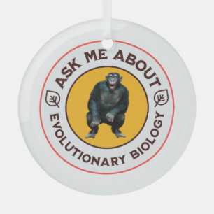 Funny Evolution Biology Meme Nerd Humour Gift Glass Tree Decoration
