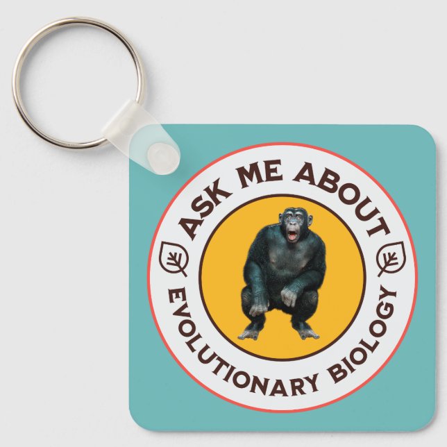 Funny Evolution Biology Meme Nerd Humour Gift Key Ring (Front)