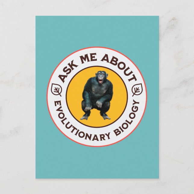 Funny Evolution Biology Meme Nerd Humour Gift Postcard (Front)