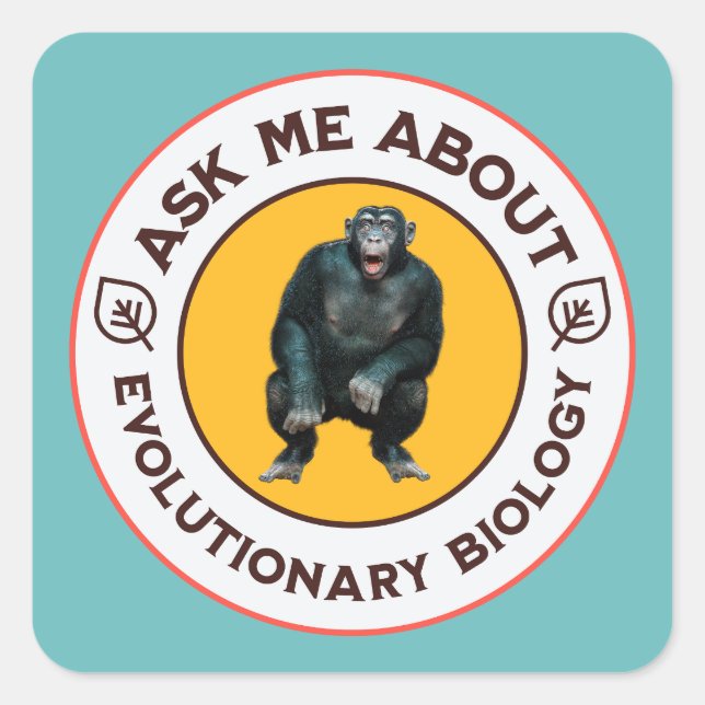 Funny Evolution Biology Meme Nerd Humour Gift Square Sticker (Front)