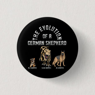 Funny Evolution German Shepherd Dinosaurus Pet Dog 3 Cm Round Badge