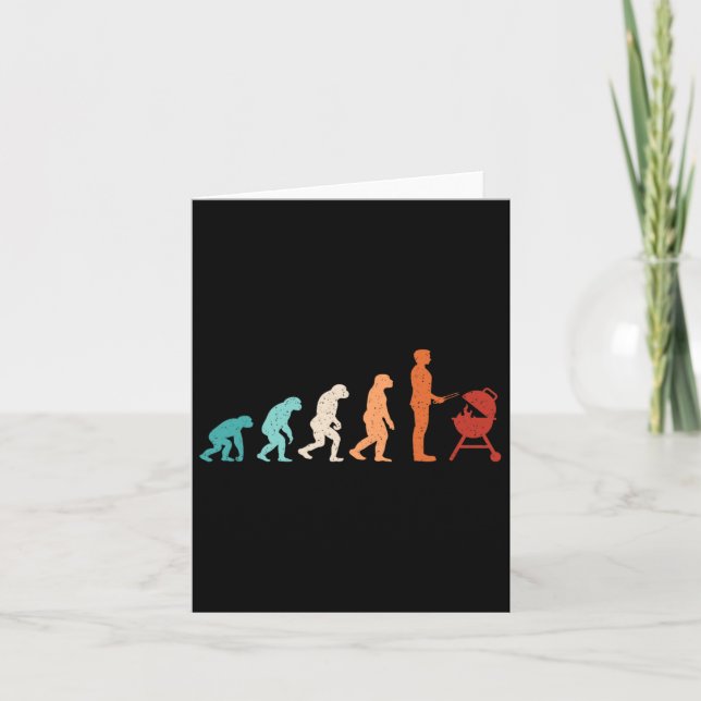 Funny Evolution Grilling Barbecue Grill Lover Bbq  Card (Front)