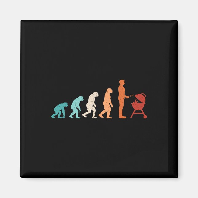 Funny Evolution Grilling Barbecue Grill Lover Bbq  Magnet (Front)