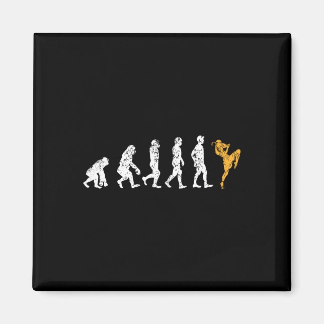 Funny Evolution Kickboxing Gift Muay Thai  Magnet (Front)