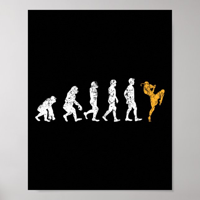 Funny Evolution Kickboxing Gift Muay Thai  Poster (Front)