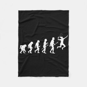 Funny Evolution Of A Badminton Player Women And Gi Fleece Blanket