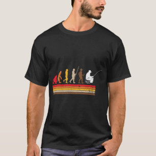 Funny Evolution Of Man Fishing Retro Fisherman - T-Shirt