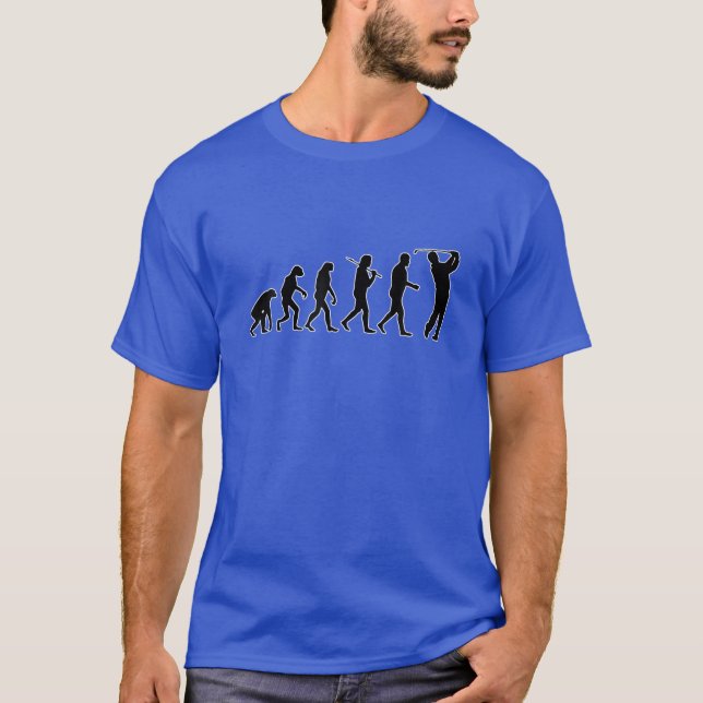 Funny Evolution Of Man - Golfing Golf Player T-Shirt (Front)