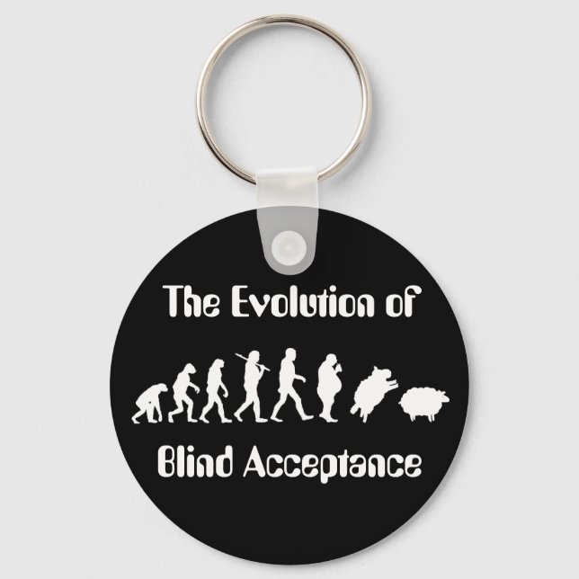 Funny Evolution of Man Parody Key Ring (Front)