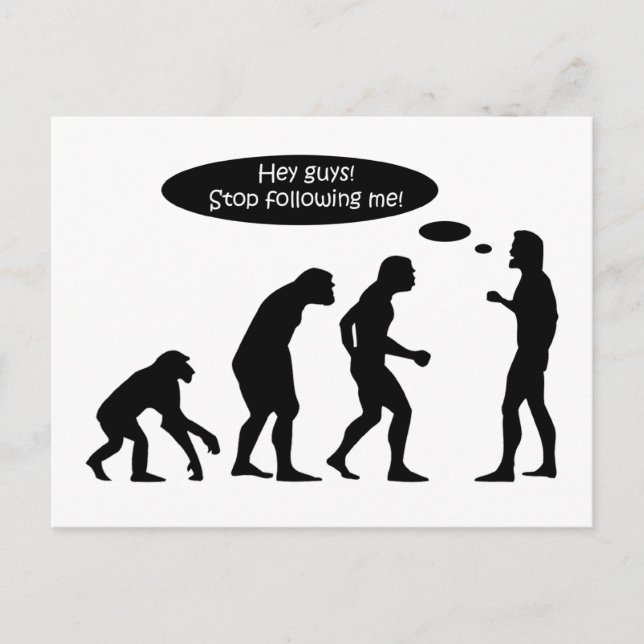 Funny Evolution Postcard (Front)