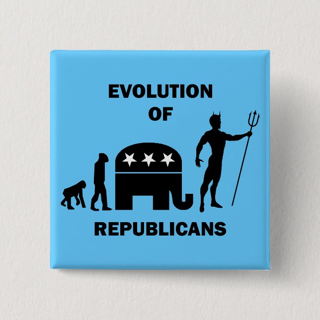 Funny evolution Republican 15 Cm Square Badge (Front)