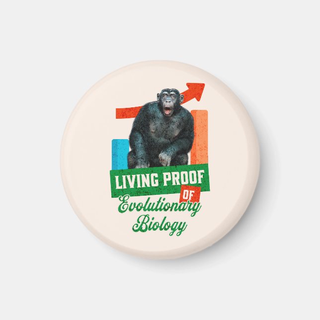 Funny Evolutionary Biology Chimp Humour Magnet (Front)