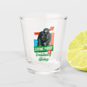 Funny Evolutionary Biology Chimp Humour Shot Glass