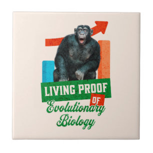 Funny Evolutionary Biology Chimp Humour Tile