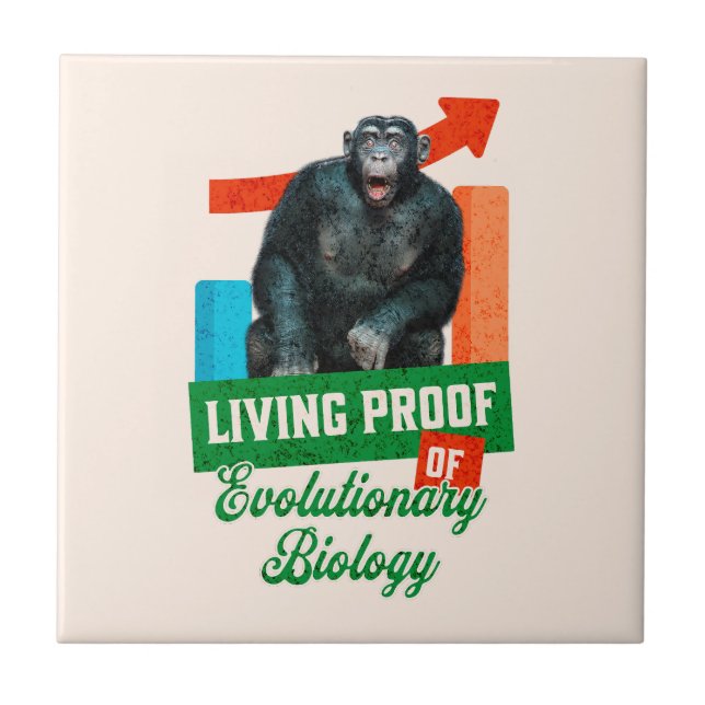 Funny Evolutionary Biology Chimp Humour Tile (Front)