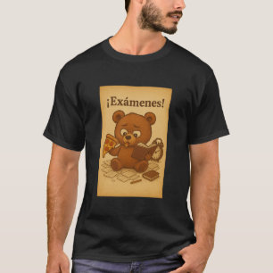 Funny Exam Stress Bear   Cute Study Meme Illustrat T-Shirt