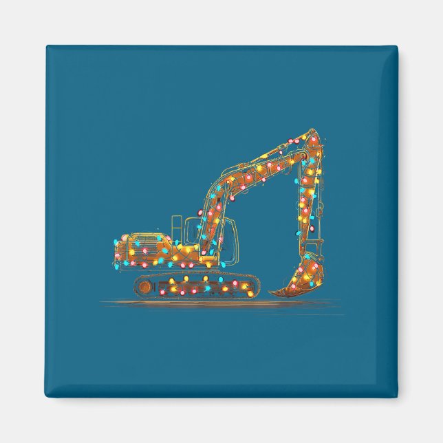 Funny Excavator Christmas Graphics Lights Lover  Magnet (Front)