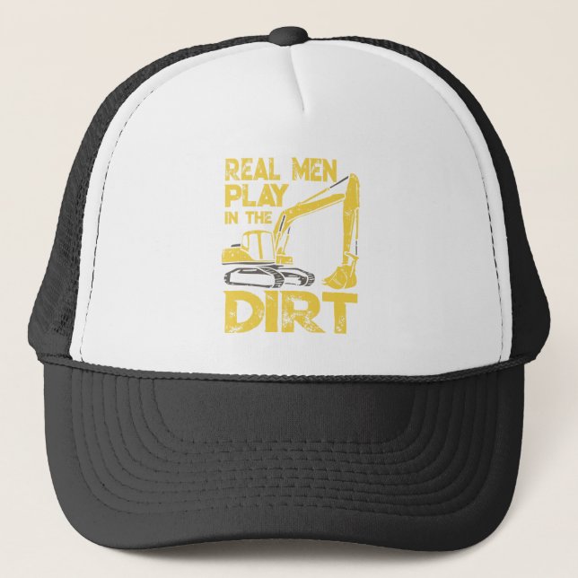 Funny Excavator Construction Trucker Hat (Front)