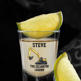 Funny Excavator Legend Heavy Equipment Operator Shot Glass