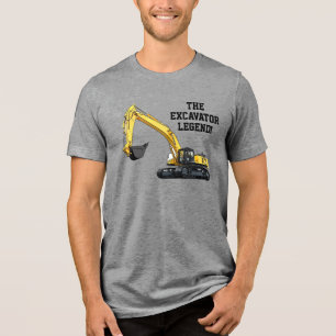 Funny Excavator Legend Heavy Equipment Operator Tri-Blend Shirt