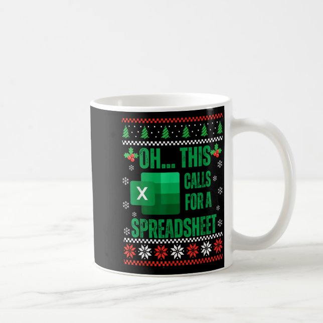Funny Excel Spreadsheets Christmas Sweater Lover A Coffee Mug (Right)