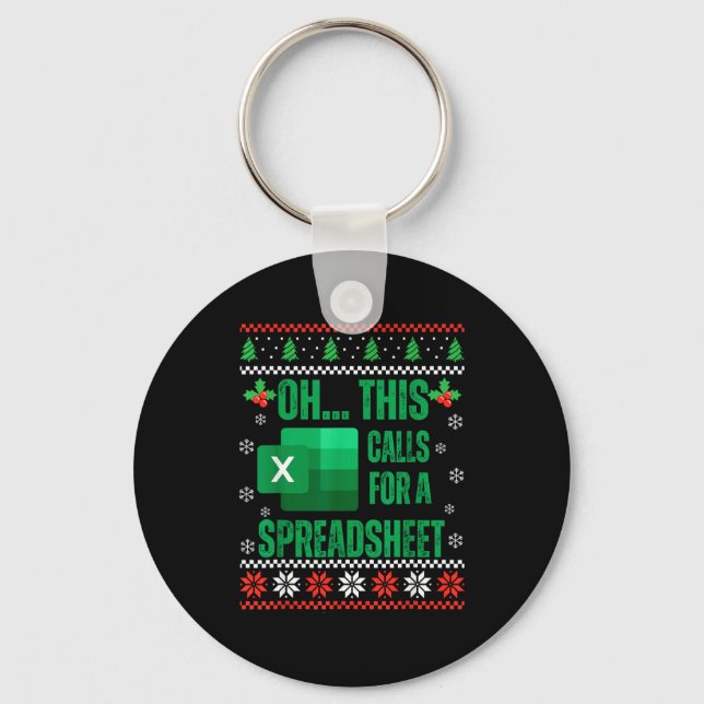 Funny Excel Spreadsheets Christmas Sweater Lover A Key Ring (Front)