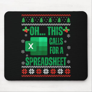 Funny Excel Spreadsheets Christmas Sweater Lover A Mouse Mat