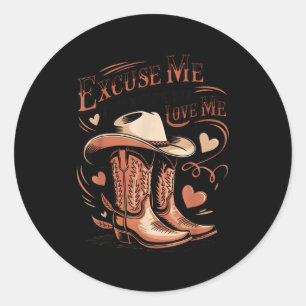 Funny excuse look like love funny boots memes classic round sticker