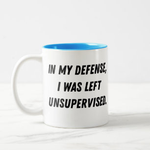 Funny Excuse Quote on the Back. Joke Gag Gifts Two-Tone Coffee Mug