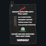 Funny Excuses Classic Black and White  Golf Towel<br><div class="desc">The Funny Excuses Classic Black and White Golf Towel is a humourous and practical gift designed especially for dads who love to hit the golf course, even if their game isn’t exactly PGA-level. This towel effortlessly combines a clean, classic aesthetic with a playful sense of humour that resonates with golf-loving...</div>