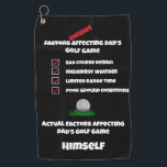 Funny Excuses Classic Black and White  Golf Towel<br><div class="desc">The Funny Excuses Classic Black and White Golf Towel is a humourous and practical gift designed especially for dads who love to hit the golf course, even if their game isn’t exactly PGA-level. This towel effortlessly combines a clean, classic aesthetic with a playful sense of humour that resonates with golf-loving...</div>