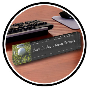 Funny Executive Office Golf Theme Nameplate