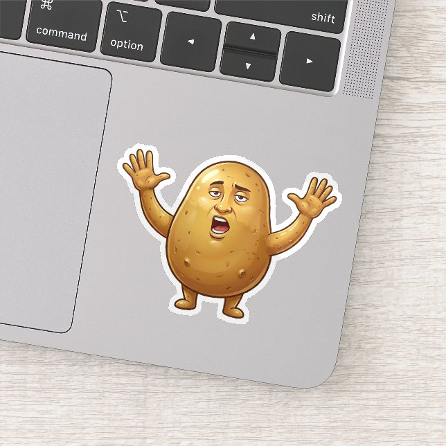Funny Exhausted Potato Cartoon Character (Detail)