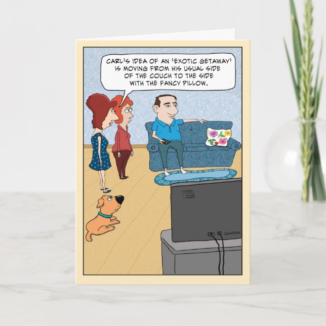 Funny Exotic Getaway Birthday Card (Front)