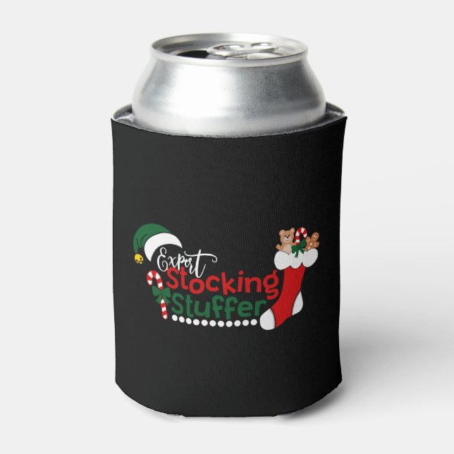 Funny Expert Stocking Stuffer Christmas Can Cooler (Can Front)