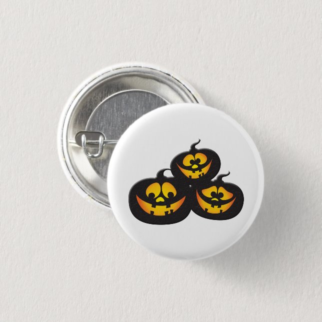 Funny Expressions Halloween Pumpkins 3 Cm Round Badge (Front & Back)