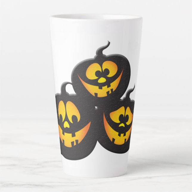 Funny Expressions Halloween Pumpkins Latte Mug (Front)