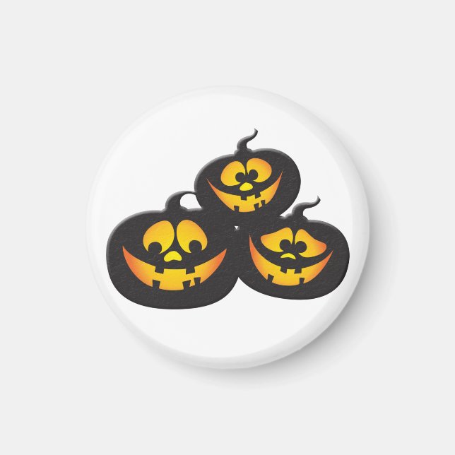Funny Expressions Halloween Pumpkins Magnet (Front)