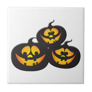 Funny Expressions Halloween Pumpkins Tile