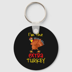 Funny Extra Turkey Matching Family Group Thanksgiv Key Ring