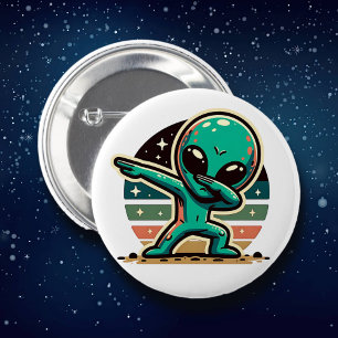 Funny Extraterrestrial Alien Dabbing 6 Cm Round Badge