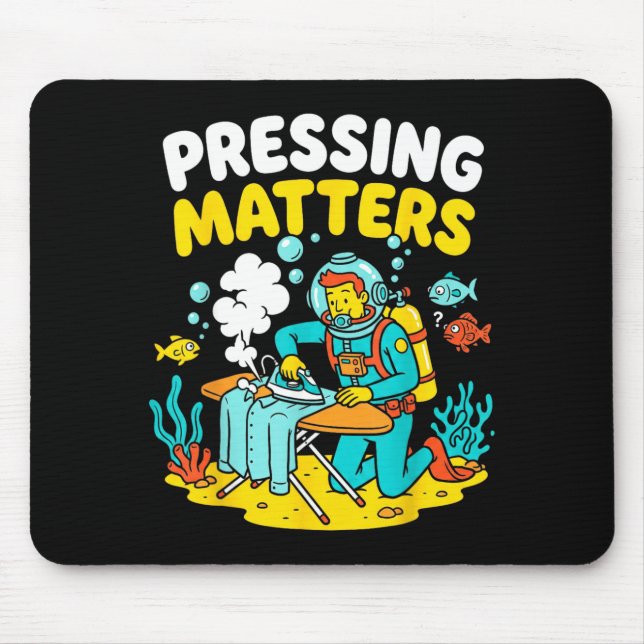 Funny Extreme Ironing Scuba Diver Pressing s Mouse Mat (Front)