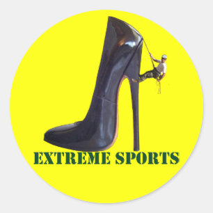 Funny Extreme Sports - Shoe Climbing Classic Round Sticker
