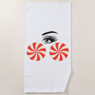 Funny Eye Candy Beach Towel for Women