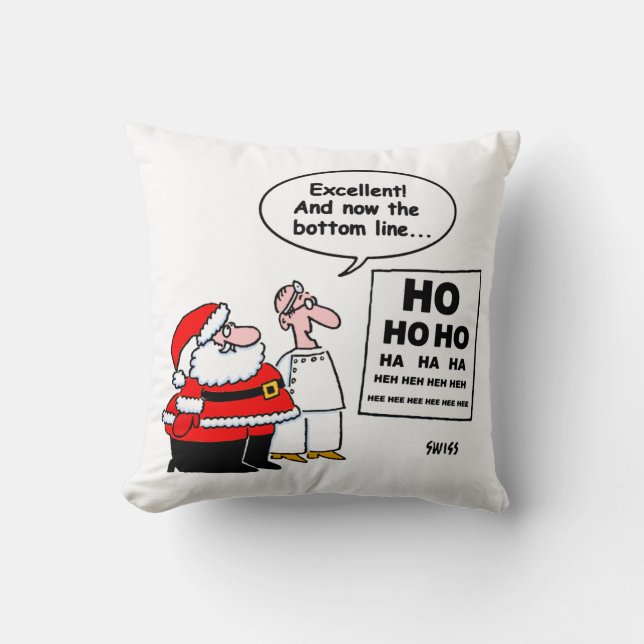 Funny Eye Doctor Optometrist Christmas Waiting Rm Cushion (Front)