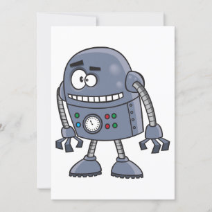 Funny Eyed Robot Invitation