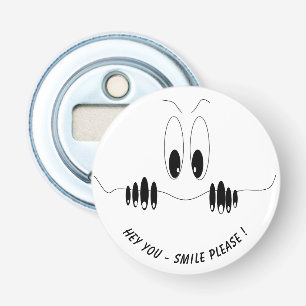 Funny Eyes Bottle Opener Smile - Custom Text