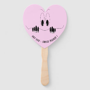 Funny Eyes Hand Fan Smile Custom Text and Colours