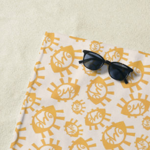 Funny Eyes Pattern Beach Towel